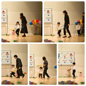 リトミック、お母さんと一緒に入場